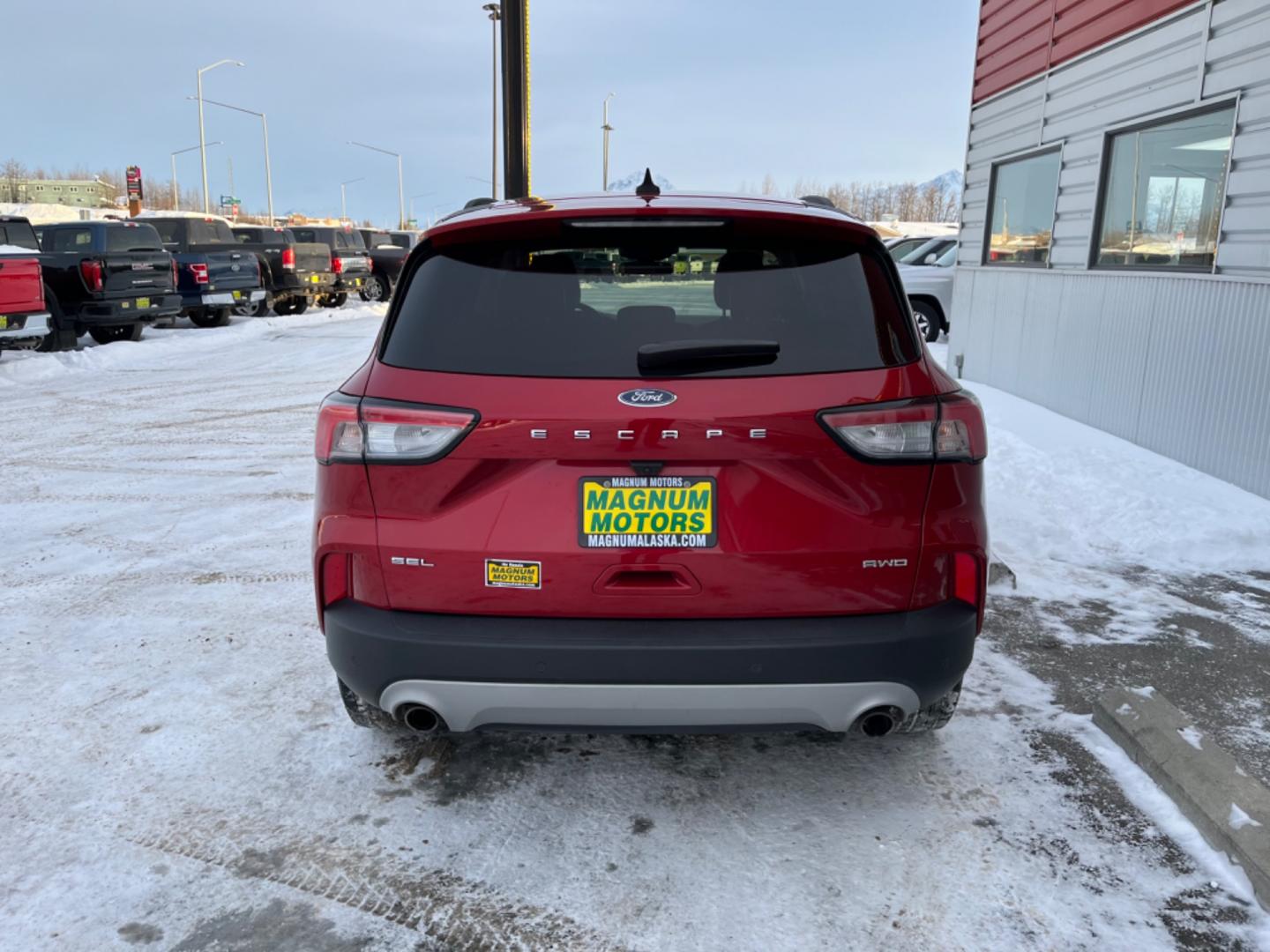 2021 Red Ford Escape SEL AWD (1FMCU9H67MU) with an 1.5L L3 engine, 6A transmission, located at 1960 Industrial Drive, Wasilla, 99654, (907) 274-2277, 61.573475, -149.400146 - Photo#4